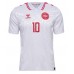 Camiseta Dinamarca Christian Eriksen #10 Segunda Equipación Replica Eurocopa 2024 mangas cortas